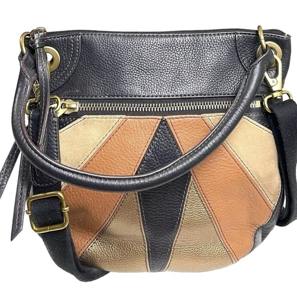 FOSSIL Karli Convertible Hobo - Leather and Suede Patchwork Multi - Picture 16 of 16